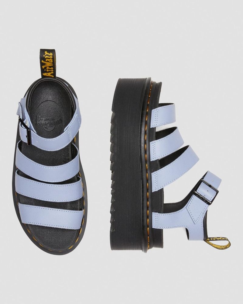 Dr Doc Martens Blaire Pisa Cuero Plataforma Correa Sandals (Pisa) Azules | ZS58-B4WI