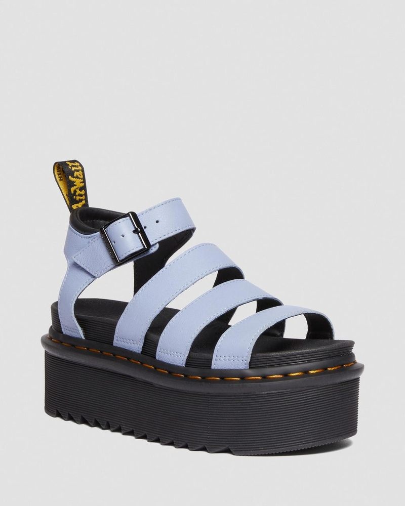 Dr Doc Martens Blaire Pisa Cuero Plataforma Correa Sandals (Pisa) Azules | ZS58-B4WI