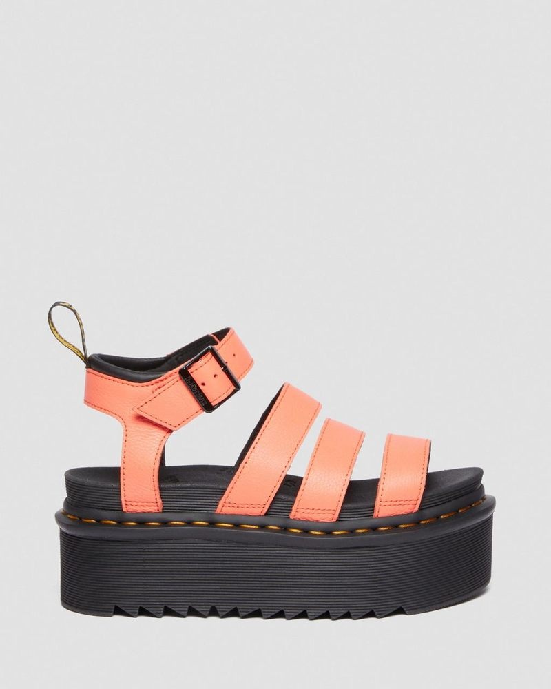 Dr Doc Martens Blaire Pisa Cuero Plataforma Correa Sandals (Pisa) Coral | MV36-M3XP