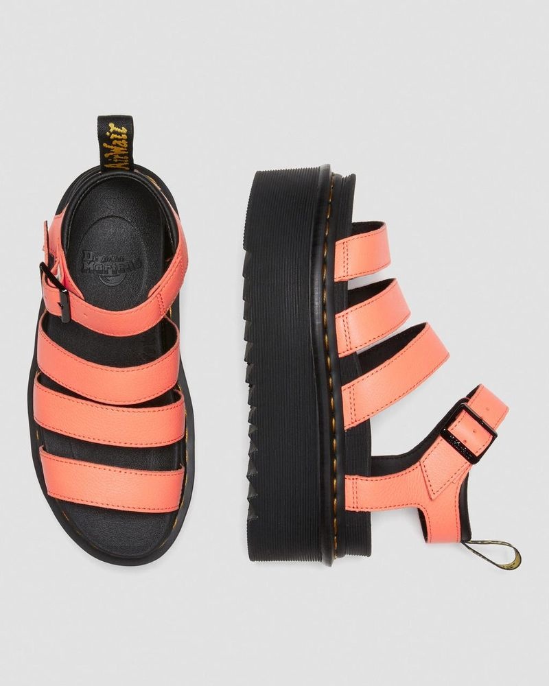 Dr Doc Martens Blaire Pisa Cuero Plataforma Correa Sandals (Pisa) Coral | MV36-M3XP