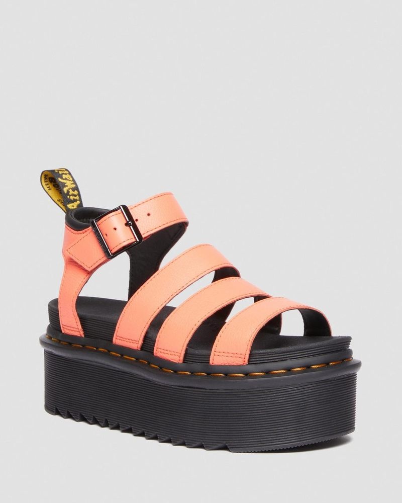 Dr Doc Martens Blaire Pisa Cuero Plataforma Correa Sandals (Pisa) Coral | MV36-M3XP