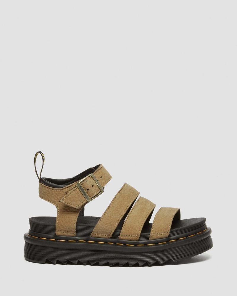 Dr Doc Martens Blaire Tumbled Nubuck Cuero Sandals (Tumbled Nubuck) Savannah Tan | WG98-V3BB