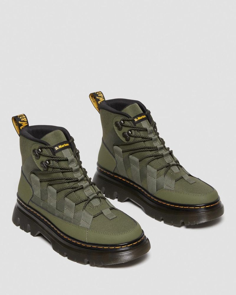 Dr Doc Martens Boury Cuero Casuales Boots (Ajax+Extra Tough 50/50) Kaki Verdes | GG12-W0IW