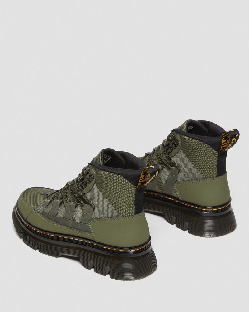 Dr Doc Martens Boury Cuero Casuales Boots (Ajax+Extra Tough 50/50) Kaki Verdes | GG12-W0IW