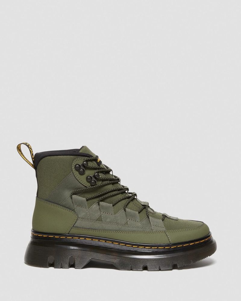 Dr Doc Martens Boury Cuero Casuales Boots (Ajax+Extra Tough 50/50) Kaki Verdes | GG12-W0IW