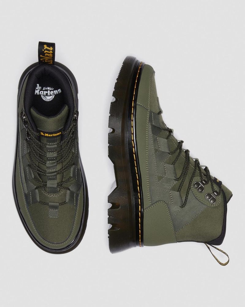 Dr Doc Martens Boury Cuero Casuales Boots (Ajax+Extra Tough 50/50) Kaki Verdes | GG12-W0IW