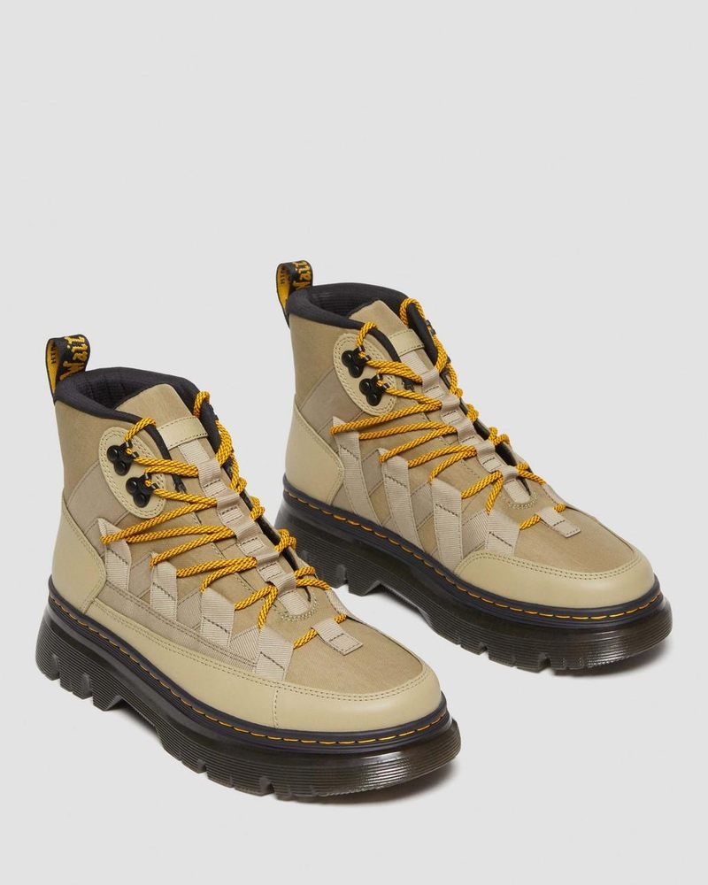 Dr Doc Martens Boury Nylon & Cuero Casuales Boots (Cyclone Nylon+Lapstone) Verde Oliva | VN87-T2EO