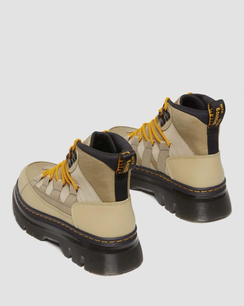 Dr Doc Martens Boury Nylon & Cuero Casuales Boots (Cyclone Nylon+Lapstone) Verde Oliva | VN87-T2EO