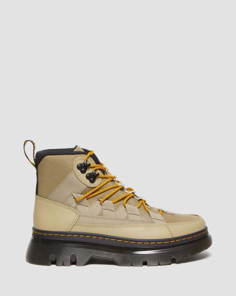 Dr Doc Martens Boury Nylon & Cuero Casuales Boots (Cyclone Nylon+Lapstone) Verde Oliva | VN87-T2EO