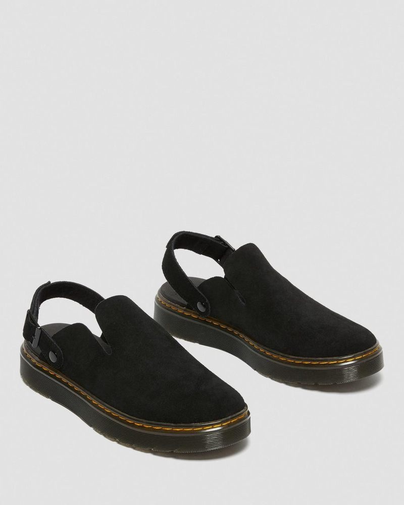 Dr Doc Martens Carlson Gamuza Casuales Destalonadas Mules (E.H.Gamuza) Negros | QE20-R7AC