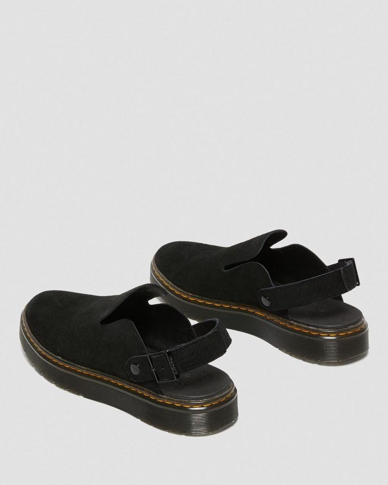 Dr Doc Martens Carlson Gamuza Casuales Destalonadas Mules (E.H.Gamuza) Negros | QE20-R7AC