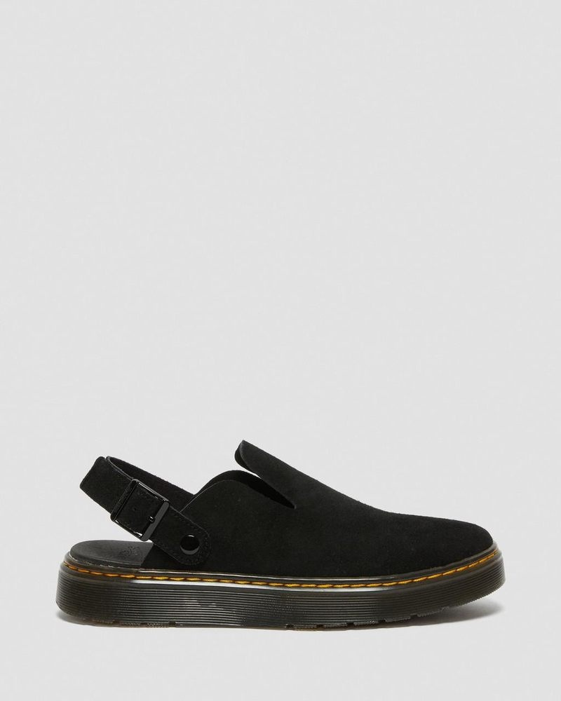 Dr Doc Martens Carlson Gamuza Casuales Destalonadas Mules (E.H.Gamuza) Negros | QE20-R7AC