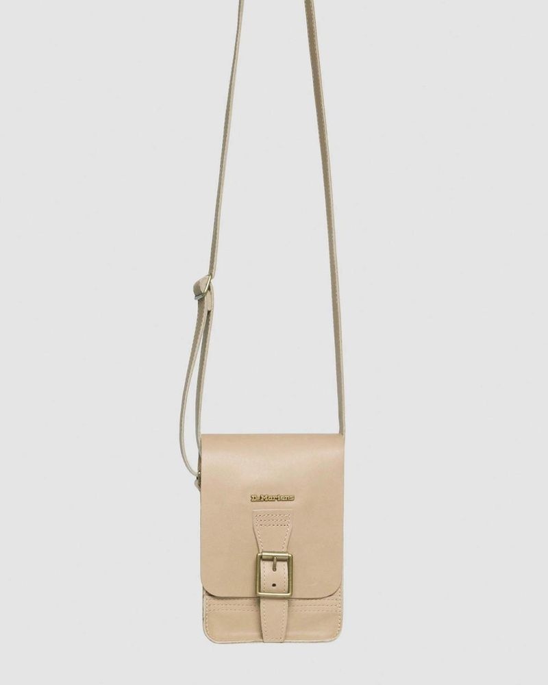 Dr Doc Martens Carrara Cuero Vertical Crossbody Bag (Carrara) Beige | MB45-Y6FO