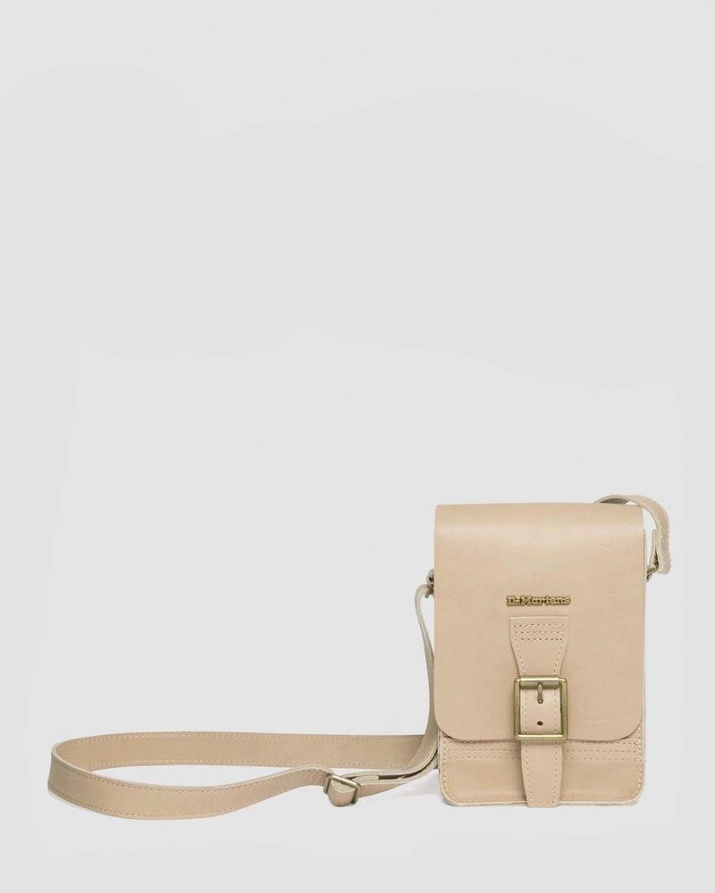 Dr Doc Martens Carrara Cuero Vertical Crossbody Bag (Carrara) Beige | MB45-Y6FO