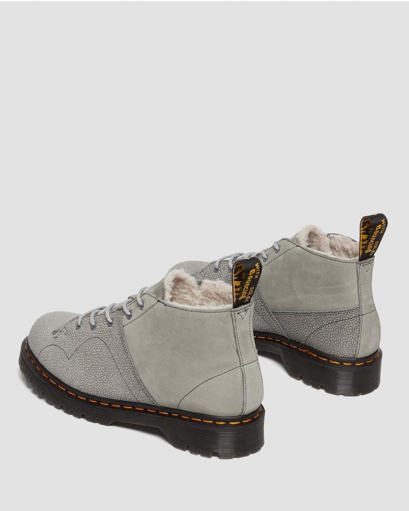 Dr Doc Martens Church Nubuck & Pebble Cuero Monkey Boots Grises | GH91-J3VQ