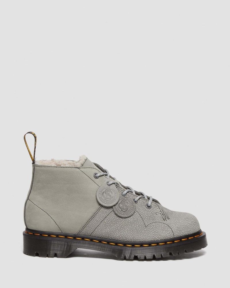 Dr Doc Martens Church Nubuck & Pebble Cuero Monkey Boots Grises | GH91-J3VQ