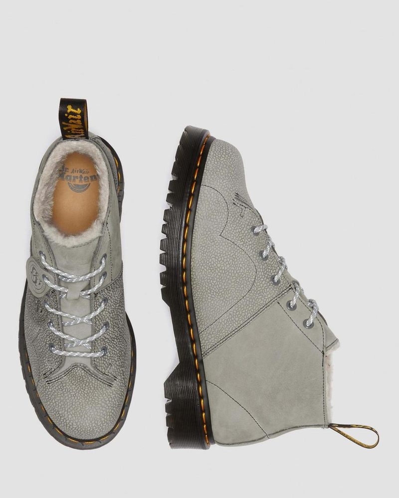 Dr Doc Martens Church Nubuck & Pebble Cuero Monkey Boots Grises | GH91-J3VQ