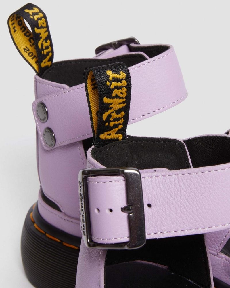 Dr Doc Martens Clarissa II Pisa Cuero Plataforma Correa Sandals (Pisa) Lilac | GX75-B2FE