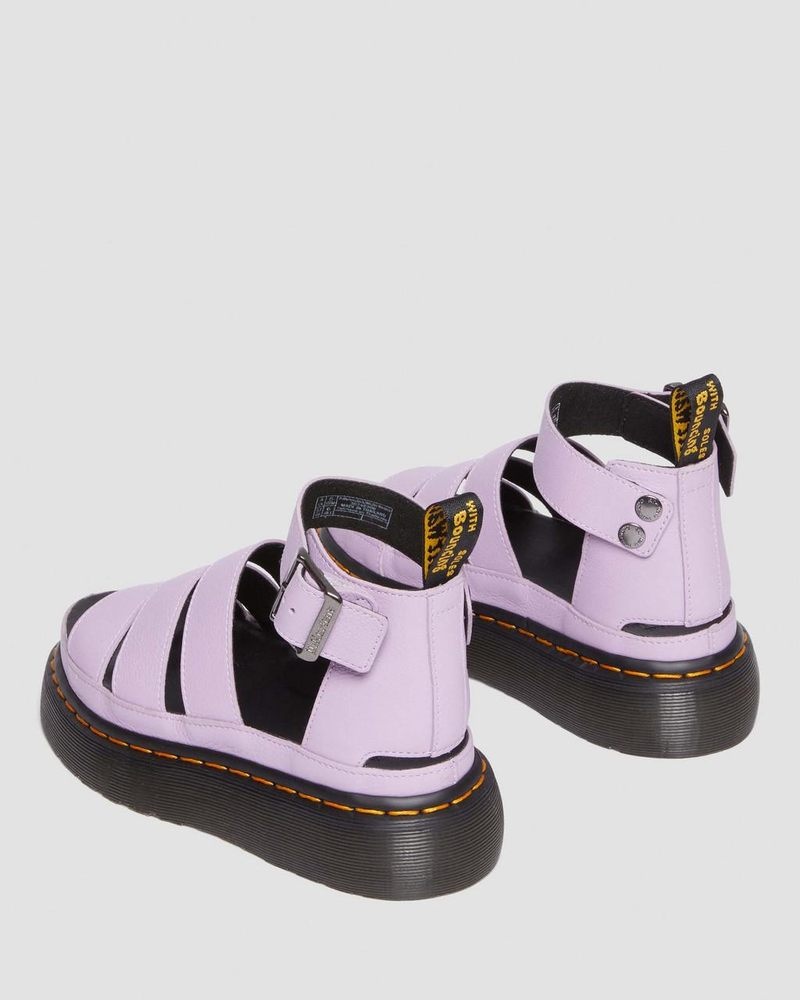 Dr Doc Martens Clarissa II Pisa Cuero Plataforma Correa Sandals (Pisa) Lilac | GX75-B2FE