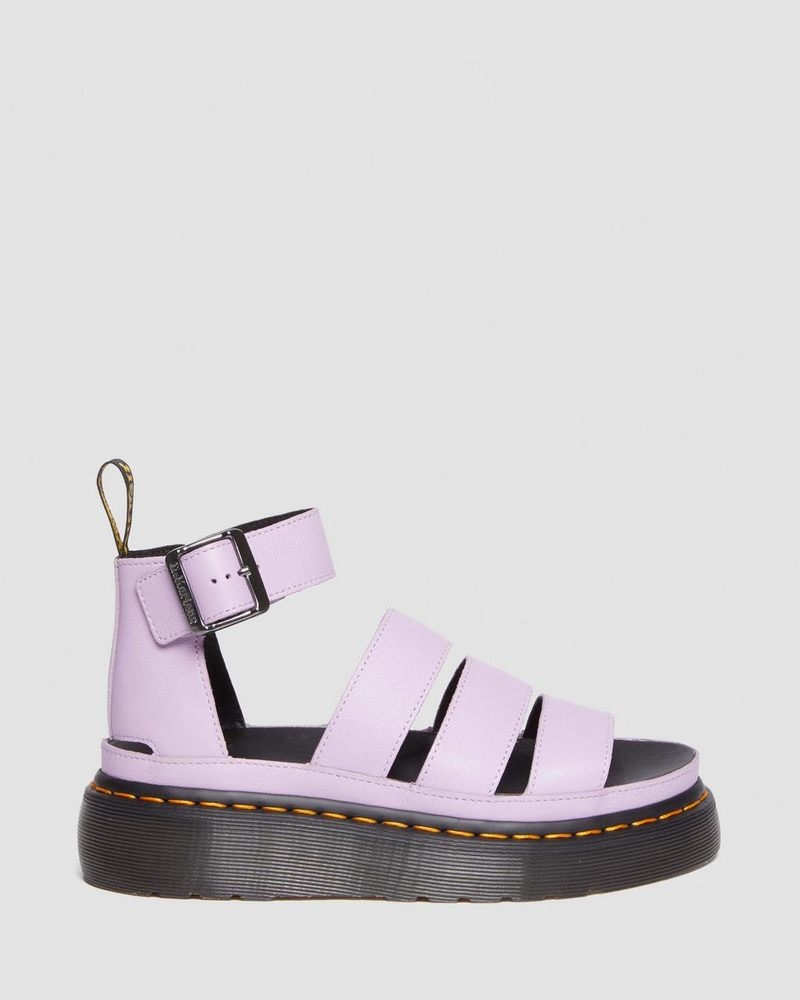 Dr Doc Martens Clarissa II Pisa Cuero Plataforma Correa Sandals (Pisa) Lilac | GX75-B2FE