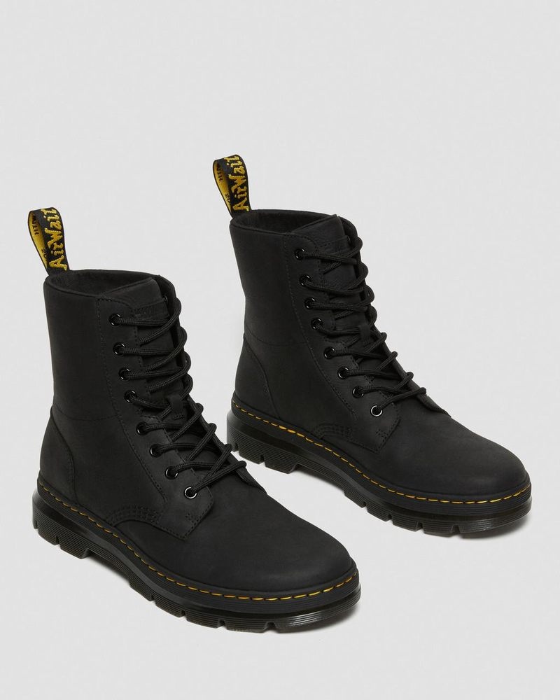 Dr Doc Martens Combs Cuero Casuales Boots (Wyoming) Negros | GD28-P4QT