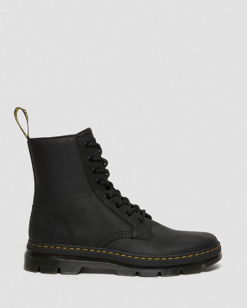 Dr Doc Martens Combs Cuero Casuales Boots (Wyoming) Negros | GD28-P4QT