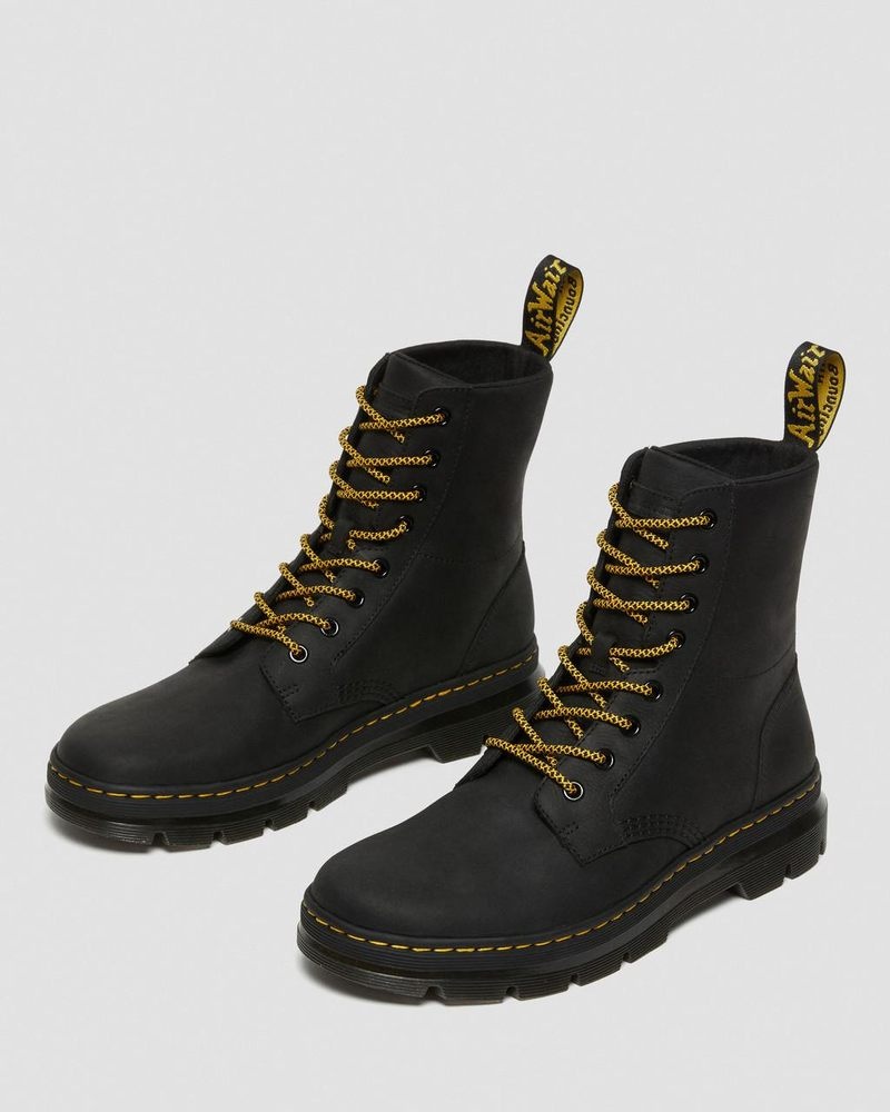 Dr Doc Martens Combs Cuero Casuales Boots (Wyoming) Negros | GD28-P4QT