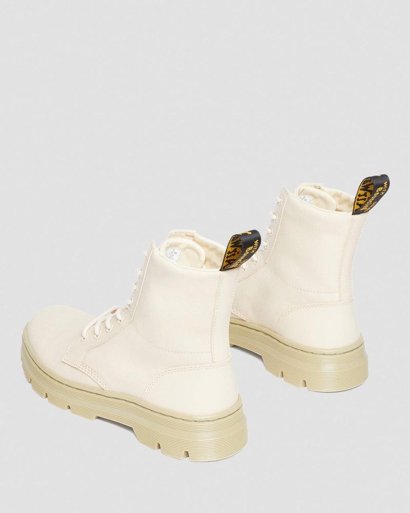 Dr Doc Martens Combs Lona Casuales Boots (Lona+Milled Coated Cuero) Beige | OO75-N3CU