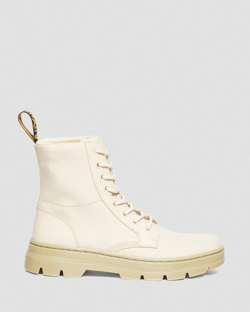 Dr Doc Martens Combs Lona Casuales Boots (Lona+Milled Coated Cuero) Beige | OO75-N3CU