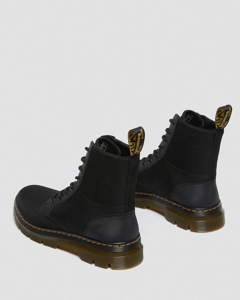 Dr Doc Martens Combs Poly Casuales Boots (Extra Tough Poly+Rubbery) Negros | NT59-J7TG