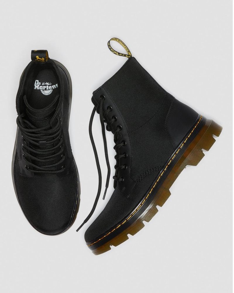 Dr Doc Martens Combs Poly Casuales Boots (Extra Tough Poly+Rubbery) Negros | NT59-J7TG