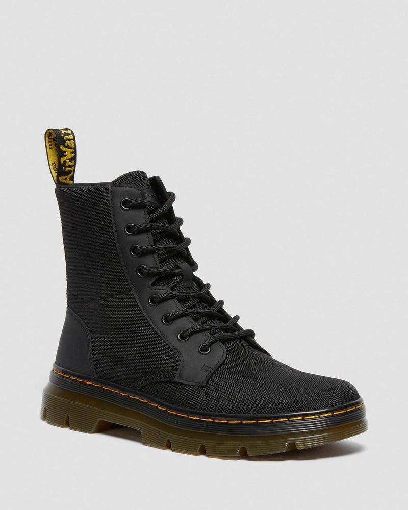 Dr Doc Martens Combs Poly Casuales Boots (Extra Tough Poly+Rubbery) Negros | NT59-J7TG