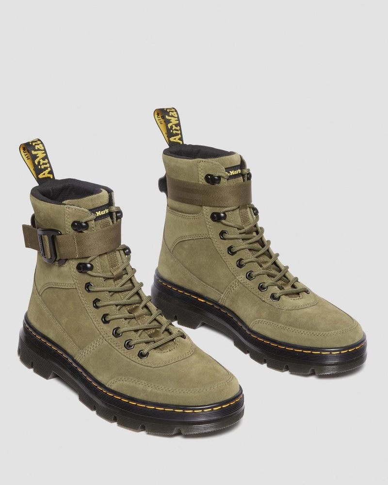 Dr Doc Martens Combs Tech Gamuza Casuales Boots (E.H.Gamuza) Verde Oliva | XC62-F8GS