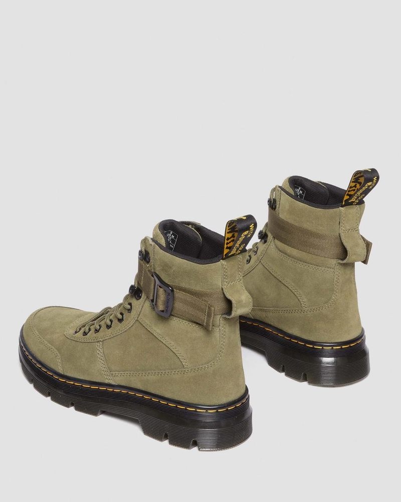 Dr Doc Martens Combs Tech Gamuza Casuales Boots (E.H.Gamuza) Verde Oliva | XC62-F8GS