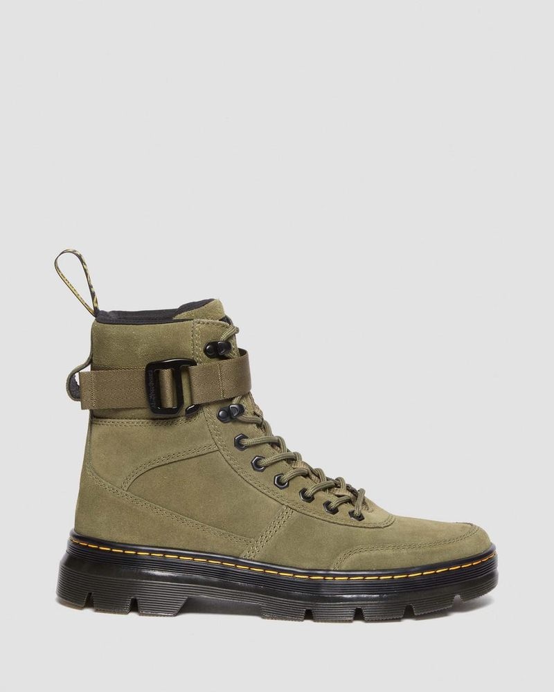 Dr Doc Martens Combs Tech Gamuza Casuales Boots (E.H.Gamuza) Verde Oliva | XC62-F8GS