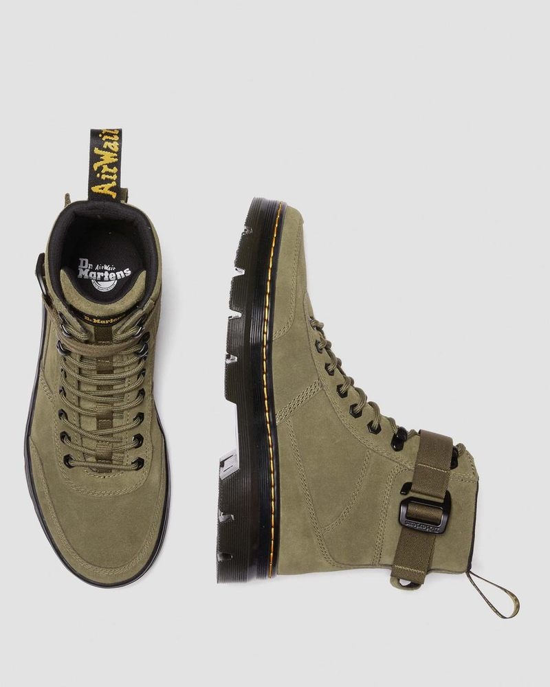 Dr Doc Martens Combs Tech Gamuza Casuales Boots (E.H.Gamuza) Verde Oliva | XC62-F8GS