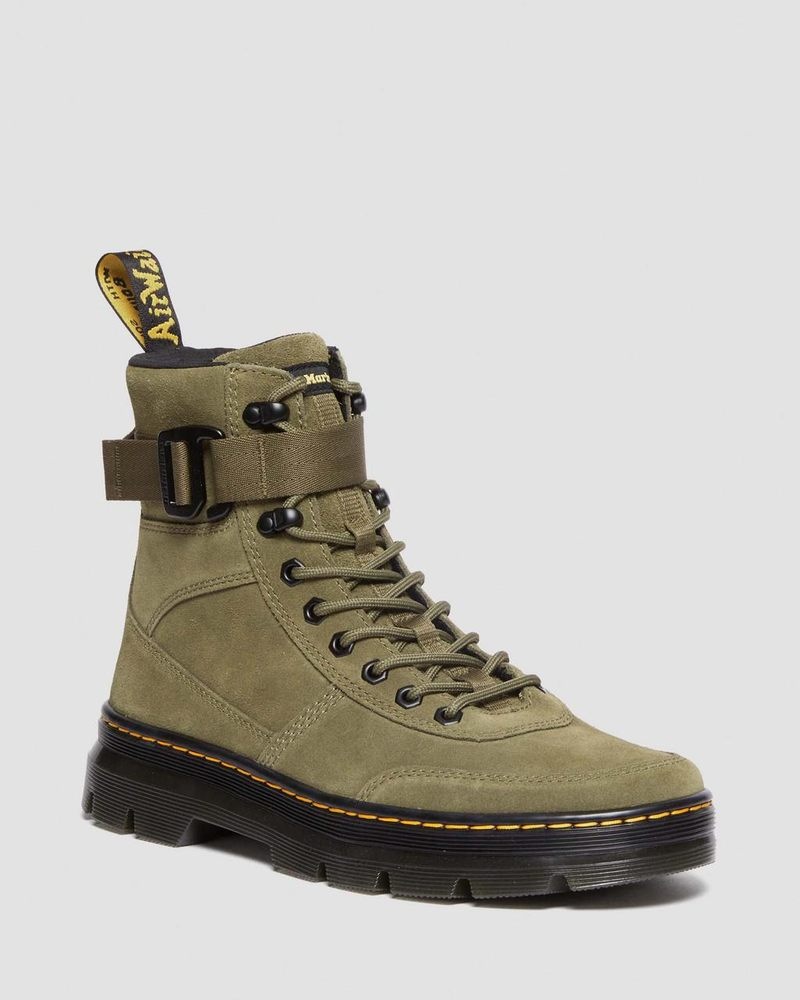 Dr Doc Martens Combs Tech Gamuza Casuales Boots (E.H.Gamuza) Verde Oliva | XC62-F8GS