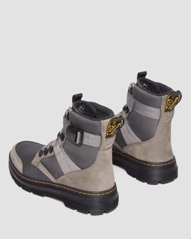 Dr Doc Martens Combs Tech II Fleece-Forro Casuales Boots (Buffbuck Two Tone Nylon) Grises | HV38-W0TO