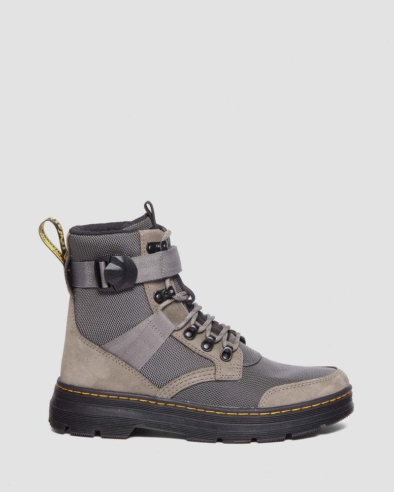 Dr Doc Martens Combs Tech II Fleece-Forro Casuales Boots (Buffbuck Two Tone Nylon) Grises | HV38-W0TO