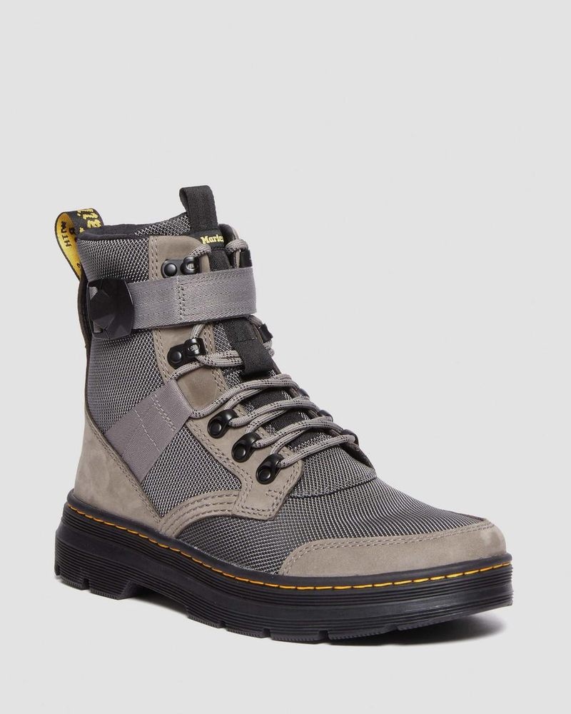 Dr Doc Martens Combs Tech II Fleece-Forro Casuales Boots (Buffbuck Two Tone Nylon) Grises | HV38-W0TO