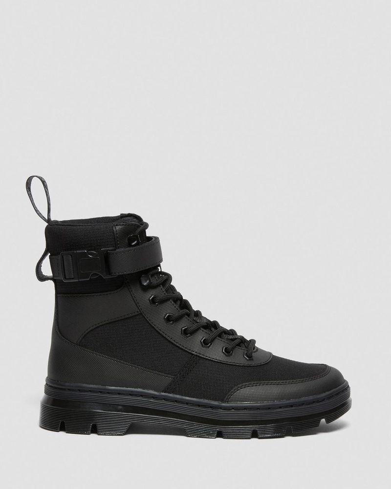 Dr Doc Martens Combs Tech Poly Casuales Boots (Element Poly Rip Stop) Negros | PD86-Q6DK