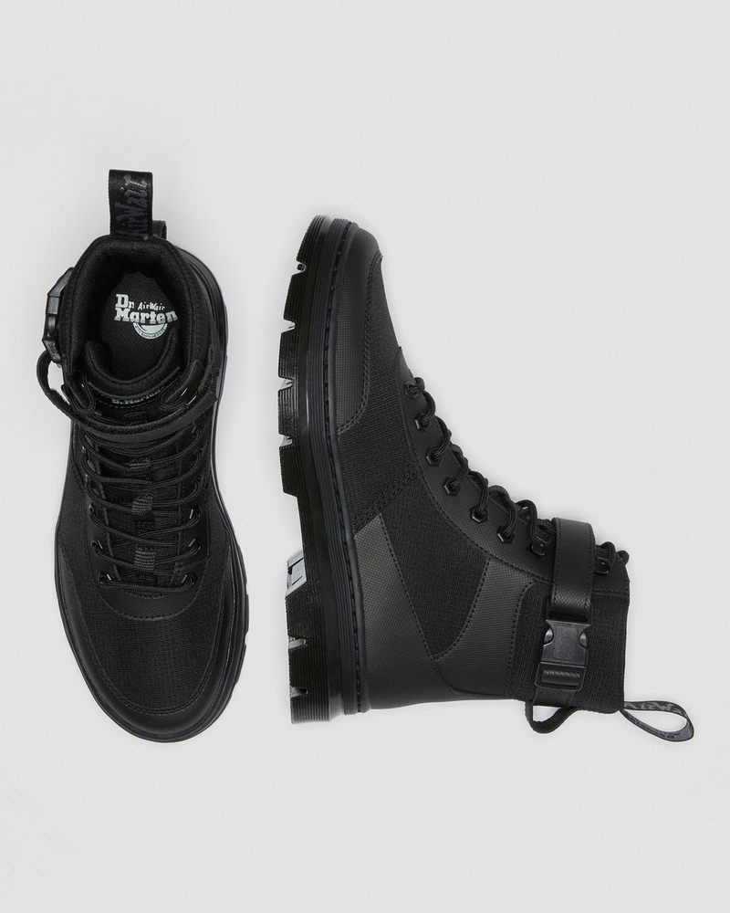 Dr Doc Martens Combs Tech Poly Casuales Boots (Element Poly Rip Stop) Negros | PD86-Q6DK