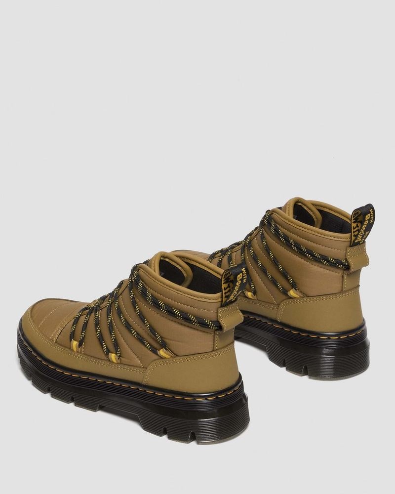 Dr Doc Martens Combs - Acolchado Casuales Boots (Rubberised Cuero+Warm Acolchado) Verde Oliva | RW94-G1UB