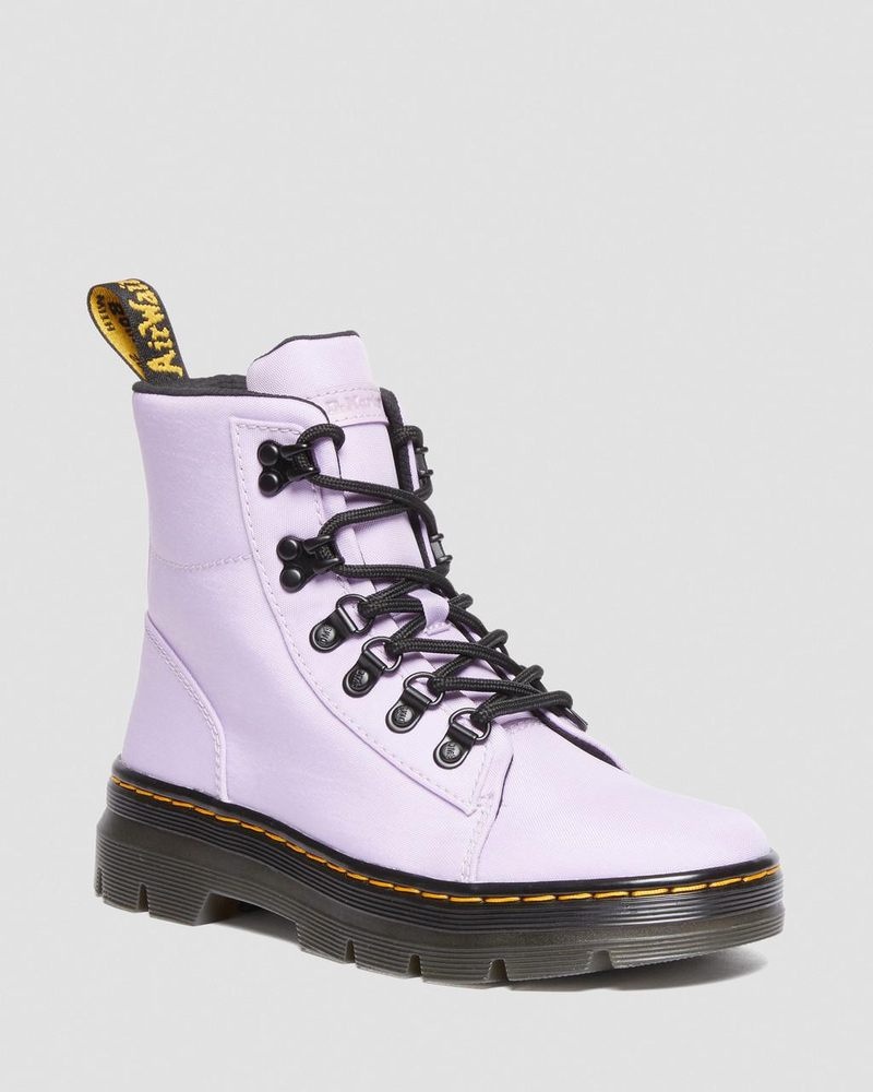 Dr Doc Martens Combs - Nylon & Cuero Casuales Boots (Cyclone Nylon) Lilac | SA68-S0ZT