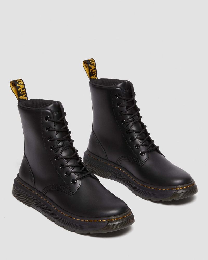 Dr Doc Martens Crewson Classic Cuero Everyday Boots Negros | FA43-Z3OH