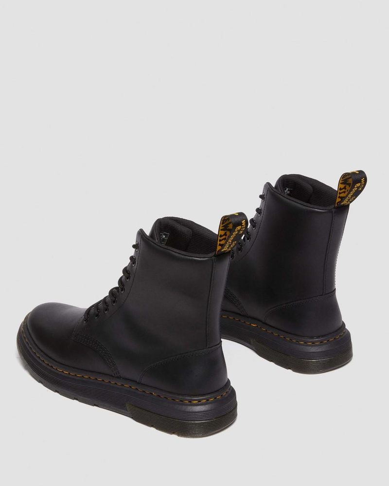 Dr Doc Martens Crewson Classic Cuero Everyday Boots Negros | FA43-Z3OH