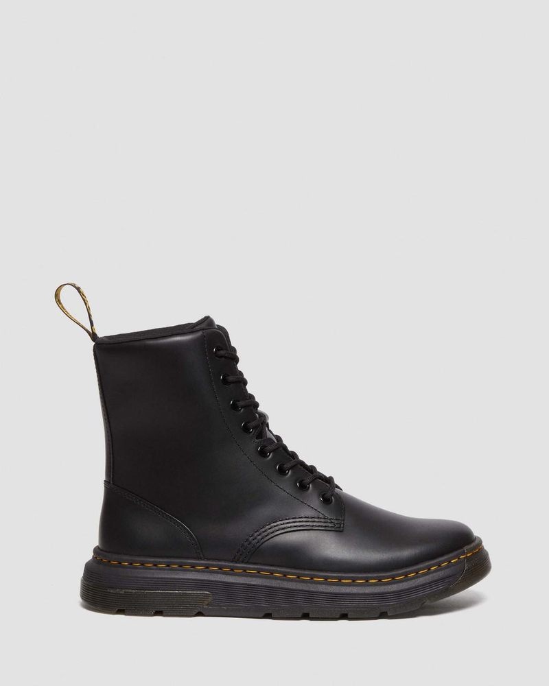 Dr Doc Martens Crewson Classic Cuero Everyday Boots Negros | FA43-Z3OH