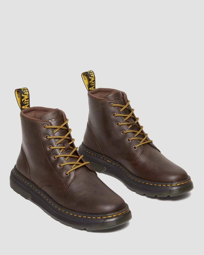 Dr Doc Martens Crewson Crazy Horse Cuero Casuales Chukka Boots (Crazy Horse) Marrom Oscuro | ZS52-R6NF