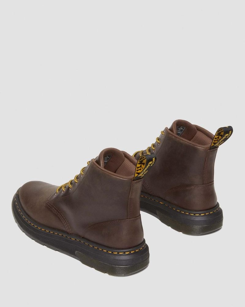 Dr Doc Martens Crewson Crazy Horse Cuero Casuales Chukka Boots (Crazy Horse) Marrom Oscuro | ZS52-R6NF