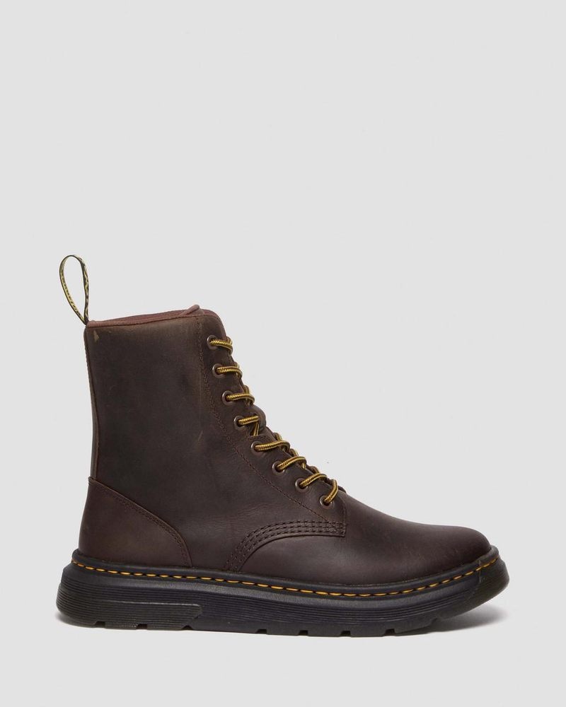 Dr Doc Martens Crewson Crazy Horse Cuero Everyday Boots (Crazy Horse) Marrom Oscuro | RX78-A2CK